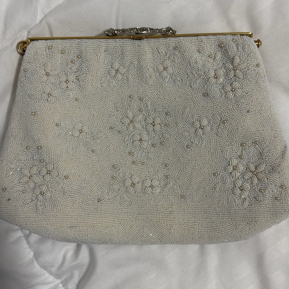 Denise Francelle Paris ivory hand-beaded clutch bag or use with beaded handle. - Picture 7 of 9